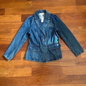 Anthropologie x Mare Mare Womens Jean Jacket NWT Blue Sz XS Button Closure